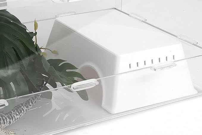 Snake Hide, Leopard Gecko Tank Accessories for Reptile Ball Python Crested Gecko Lizard Bearded Dragon - WhiteHideL