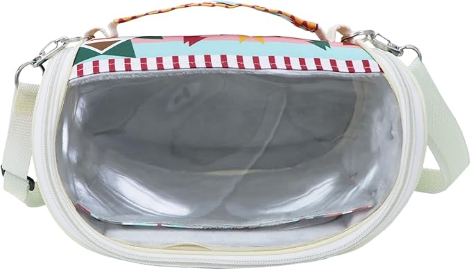 Wontee Small Pet Carrier Hamster Carrier Bag Portable Travel Carrier for Hamsters Mouse Baby Guinea Pig Hedgehog Sugar Glider Small Birds (M, Pink Ethnic)