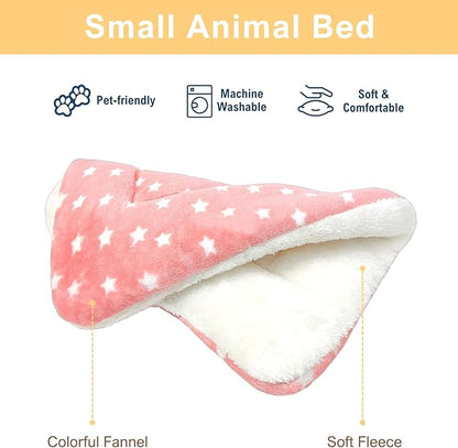 5PCS Guinea Pig Bed Soft Rabbit Bedding Cage Liner Warm Bunny Mats Pee Pads Fleece Blanket Plush Hamster Sleep Beds Ferret Squirrel Hedgehog Rat