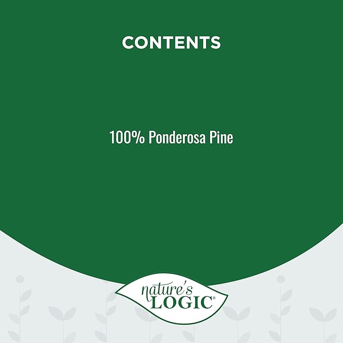Nature's Logic 100% Natural Pine Pellet Cat Litter - 100% Ponderosa Pine, Dust-Free, Unscented, Biodegradable - Safe for Cats, Kittens, Reptiles & Small Pets - Highly Absorbent - 12 lb Bag