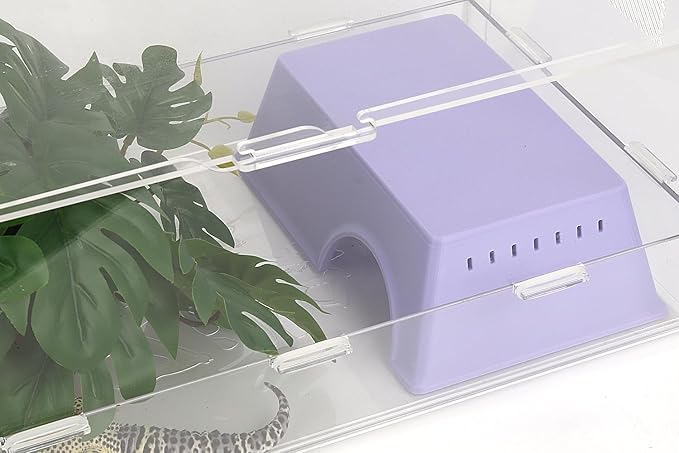 Snake Hide, Leopard Gecko Tank Accessories for Reptile Ball Python Crested Gecko Lizard Bearded Dragon - PurpleHideL