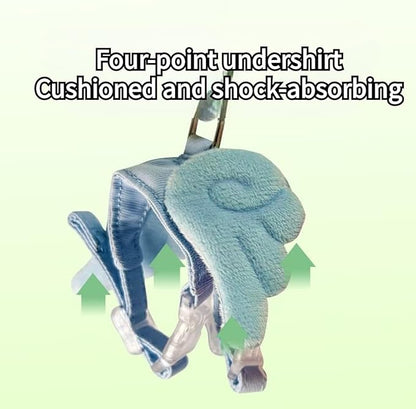 Ferret Harness and Leash with Adjustable Buckle for Small Pets, Soft Breathable Pure Cotton Cloth Walking Vest with Angel Wings for Guinea Pig, Hamster, Baby Rabbit Kitten (Purple)