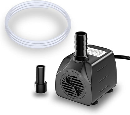 alizzy 150GPH Small Submersible Water Pump(570L/H, 10w), Ultra Quiet Water Fountain Pump with 4ft. High Lift and 6ft. power cord for Aquarium, Fish Tank, Water Feature, Pet Fountain and Hydroponics