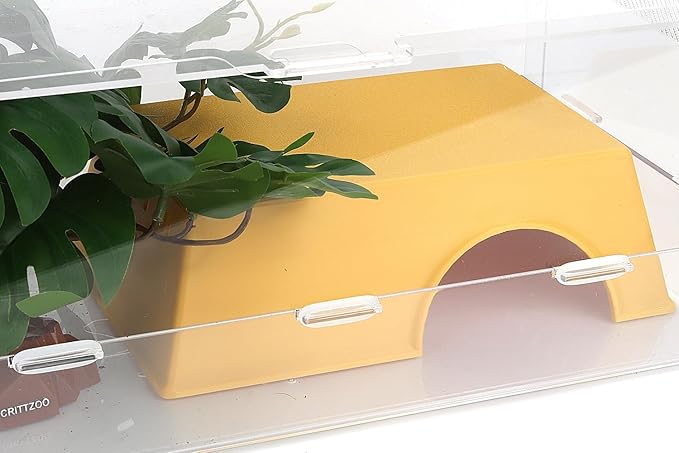 Snake Hide, Leopard Gecko Tank Accessories for Reptile Ball Python Crested Gecko Lizard Bearded Dragon - YellowHideXL