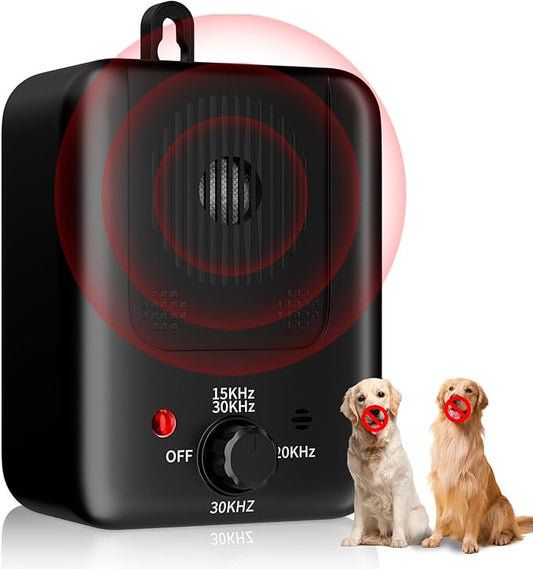 Anti Barking Device, 3 Modes Ultrasonic Anti Barking Device for Dogs, 33Ft Rechargeable Dog Barking Deterrent Devices Indoor Outdoor Dog Barking Control Box Silencer Stop Barking Dog Device (Black)