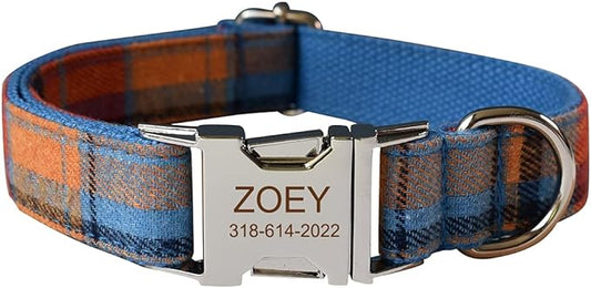 Custom Dog Collar with Names and Phone Number Engraved, Puppy Tags Personalized for Small Medium Large Pets