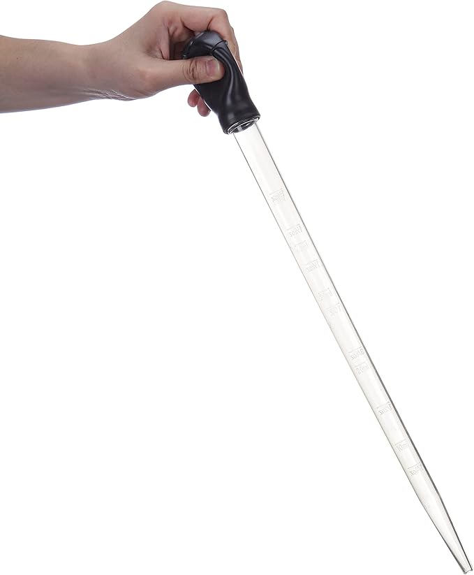 18.7in Long Turkey Baster for Aquarium, 50ml Long Pipette for Fish Tank Coral Food Feeder Syringe Aquarium Water Changer Siphon for Marine Fish Reef Aquatic Plant Spider, Black