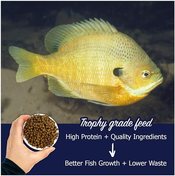 Natural Waterscapes Game Fish Food Variety | 40 lb Bulk Fish Food Pellets | Feed to Bass, Bluegill, Trout, Catfish, Tilapia