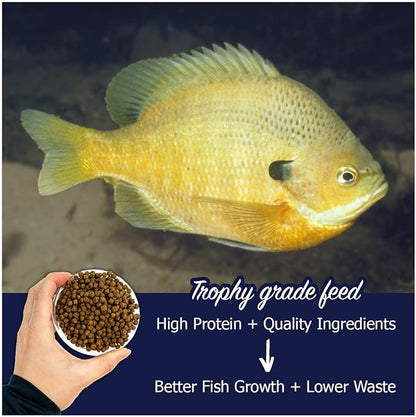Natural Waterscapes Game Fish Food Variety | 40 lb Bulk Fish Food Pellets | Feed to Bass, Bluegill, Trout, Catfish, Tilapia