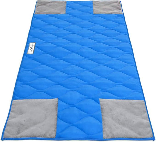 Paw Inspired PopCorner Guinea Pig Cage Liners | Washable Fleece Bedding or Pet Bed Mat for Small Animals | Super Absorbent Pee Pad with Reinforced Corners and Waterproof Bottom (Midwest, Blue)