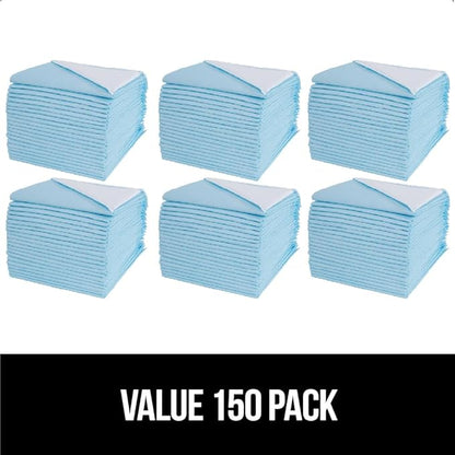 Gorilla Guard Disposable Puppy Pads, 5 Layer Pee Pads for Dogs, Absorbent Diaper Changing Pad, Dog Potty Training Supplies, Quick Dry Pet Housebreaking Essentials for Puppies, 50 Count 28x34 in