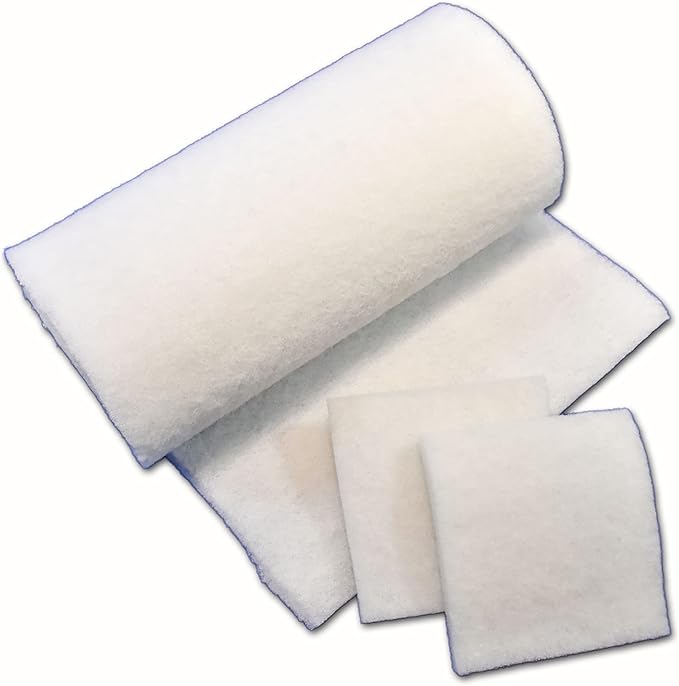 White Fine Filter Media, 1" Thick, Perfect for Aquariums, Ponds and Water Gardens, Made in USA (16" x 16" - 3 Pack)