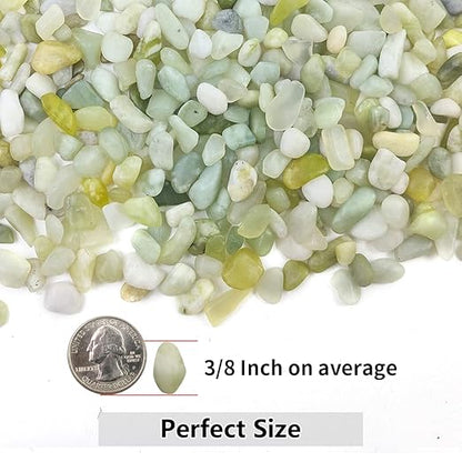2LB Succulent and Cactus Jade Pebbles, 3/8 Inch Natural Decorative Polished Stones, River Rocks for Indoor Plants, Vases, Planters and Outdoor Gardening