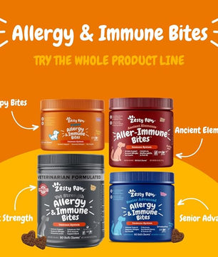 Zesty Paws Dog Allergy Relief Chews, Dog Probiotics for Itchy Skin and Ears, Lamb, 50ct