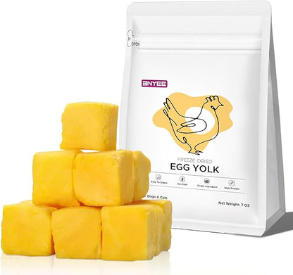 7 OZ Freeze Dried Egg Yolk Treats for Dogs Cats, High Protein Raw Dog Food Topper, Single Fresh Ingredient Treats, Rawhide Free