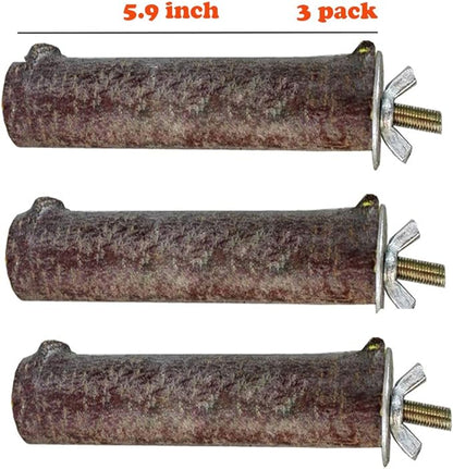 QBLEEV 3 PCS Hamster Chew Toys for Teeth, Chinchilla Cage Accessories Supplies, Guinea Pigs Natural Wood Chews Sticks for Rat Squirrels, Rabbits Perch Toys Birds Standing Platform for Parrot Bunny