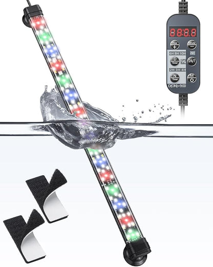 Pawfly 8 W Aquarium LED Light 16 Inch 24/7 Fish Tank Light with Full Spectrum IPX8 Waterproof Lights Multi-Colored LEDs with D/N Mode Single Color Effects Timer and Adjustable Brightness
