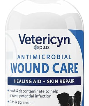Vetericyn Plus Dog Wound Care Spray | Healing Aid and Skin Repair, Clean Wounds, Relieve Dog Skin Allergies, Safe for All Animals. 8 ounces
