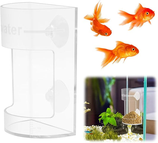 Round Fish Tank Feed Tray with Scale and Suction Cup, Feeding Tube Supplies, Tank Divider Supplies, Breeder Box for Aquarium, Round Aquariums & Fish Bowls Accessories