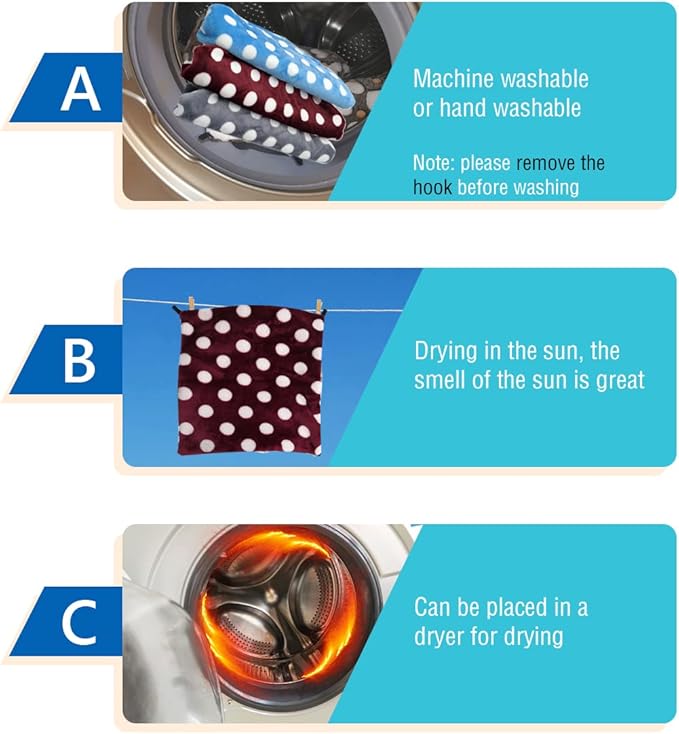 LEFTSTARER Rat Ferret Sugar Glider Cage Hammock Bedding Small Pet Cage Accessories Toy Triple-Layer Hammock Bedding for Hamster Guinea Pig Sugar Glider Rat Ferret Chinchilla Playing Sleeping (Blue)