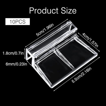 10Pcs Acrylic Aquarium Cover Clips, 6mm Clear Fish Tank Lid Holder for Rimless Aquarium Top Cover, Lids Hood Support Holder Glass Fish Tank Top Clip