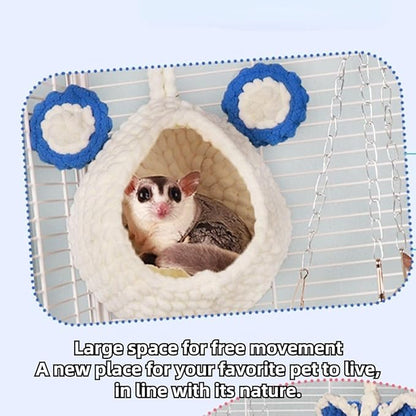 5Pcs Hamster Cage Hammock Small Animals Hanging Hammocks with Squirrel Cages Accessories Hang Tunnel Swing for Sugar Glider Toys Rat Swing Jungle Set Plush Hamsters Warm Beds (Pink)