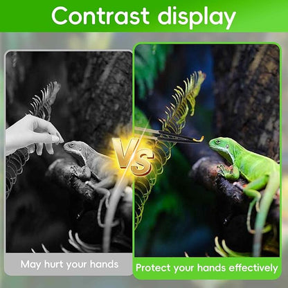 Reptile Feeding Tongs & Hammock Set, Stainless Steel Feeding Tongs Rubber Tip for Reptiles, Breathable Mesh Hammock for Bearded Dragon