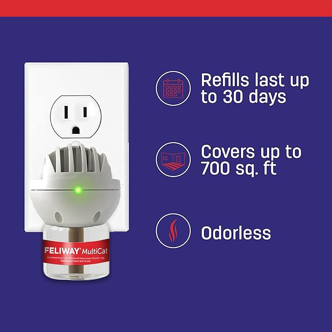 FELIWAY MultiCat Calming Pheromone Diffuser: 1 Diffuser Kit & 6 Refills