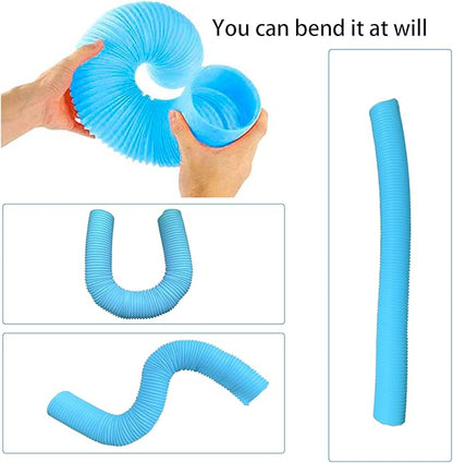 Plastic Hamster Fun Tunnels,Ferrets Foldable Exercising Training Tunnels Hamsters Hideout Tube 15 Pcs Small Animal Chew Toys for Guinea Pigs, Chinchillas, Rats, Gerbils (Blue)