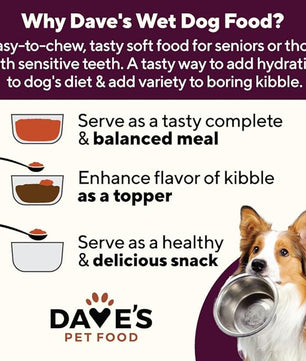 Dave's Pet Food Glucosamine Chondroitin for Dogs, Hip and Joint Support, Gluten-Free, Wet Senior Dog Food, 13.2 oz (Case of 12)