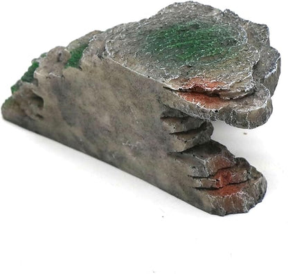 Gecko Hide Shale Scape Step Ledge, Reptile Cave Hideout Tank Accessories Decorations, Great for Reptiles, Amphibians, Leopard Gecko, Lizard, Frogs, Turtle (Small-B-7.3 * 4.4 * 3)