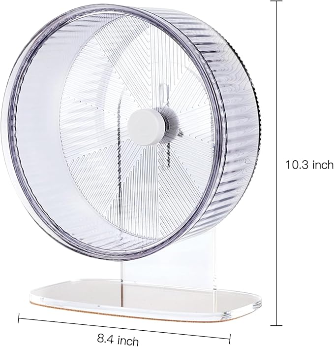 Super-Silent Hamster Exercise Wheel: Silent Spin Toys Hamster Running Wheels with Height Adjustable Stand for Hamsters Gerbils Mice Or Other Small Animals -8.5inch Purple