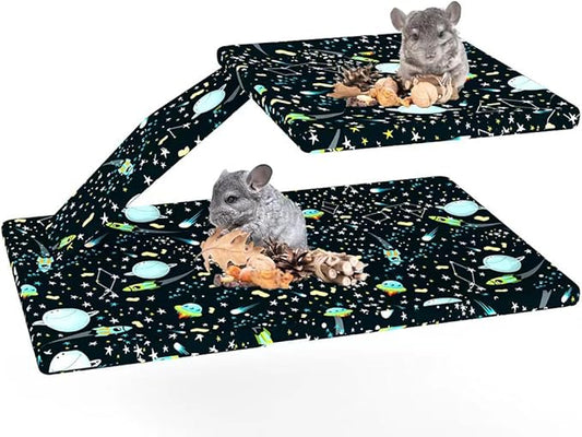 YKD Ferret Cage Liners for Ferret Nation & Critter Nation Cages, Waterproof Chinchilla Cage Accessories, Washable Bedding, for Ferrets, Chinchillas, Rats, Fancy Rat, Small Furry Pet (Single Unit Set)