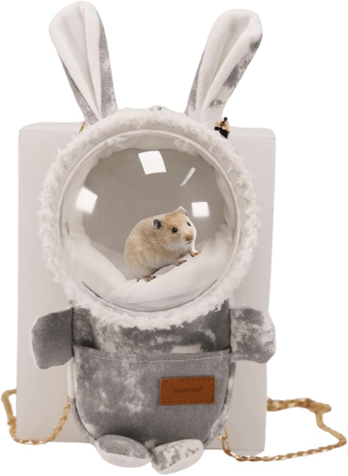 Sugar Glider Travel Pouch Gerbil Hedgehog Portable Travel Carrier Outdoor Hangbag Grey Squirrel Rat Carrier for Small Animal (Grey,Small)