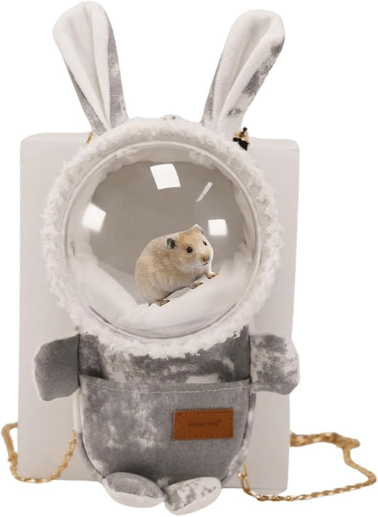 Sugar Glider Travel Pouch Gerbil Hedgehog Portable Travel Carrier Outdoor Hangbag Grey Squirrel Rat Carrier for Small Animal (Grey,Small)