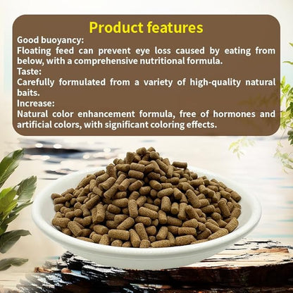 High Protein Floating Sticks Fish pellets for Arowana,Oscars,Flower Horns,Red Parrots Arowana pellets,1kg (2.2lb)