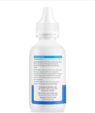Vetnique Oticbliss Cat & Dog Ear Infection Treatment Drops - with 1% Hydrocortisone & MicroSilver BG for Dog Ear Infections - Vet Recommended Cat & Dog Ear Cleaner for Itchy Ear Relief