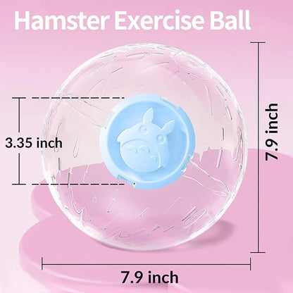 7.9 inch Hamster Ball, Exercise Toys, Running Ball, Clear Plastic Balls, Large Space, Easy to Clean, Hamster Cage Accessories, for Small and Medium Hamsters, Syrian Dwarf Hamster, Blue