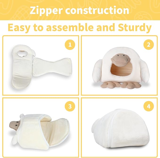 Cute Goose Style Guinea Pig Hideout,Guinea Pig Bed,Small Animal Cage&House for Golden Bears,Hedgehog and Hamsters,8.6 in x 9.4 in