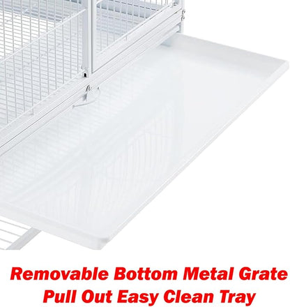 Deluxe Two Full Story Double Unit 4-Tiers Chew-Proof Tight 1/2-Inch Bar Spacing Double Durable Front Doors Feisty Ferret Hammock Squirrel Chinchilla Rat Gerbil Small Animal Critter Rolling Cage