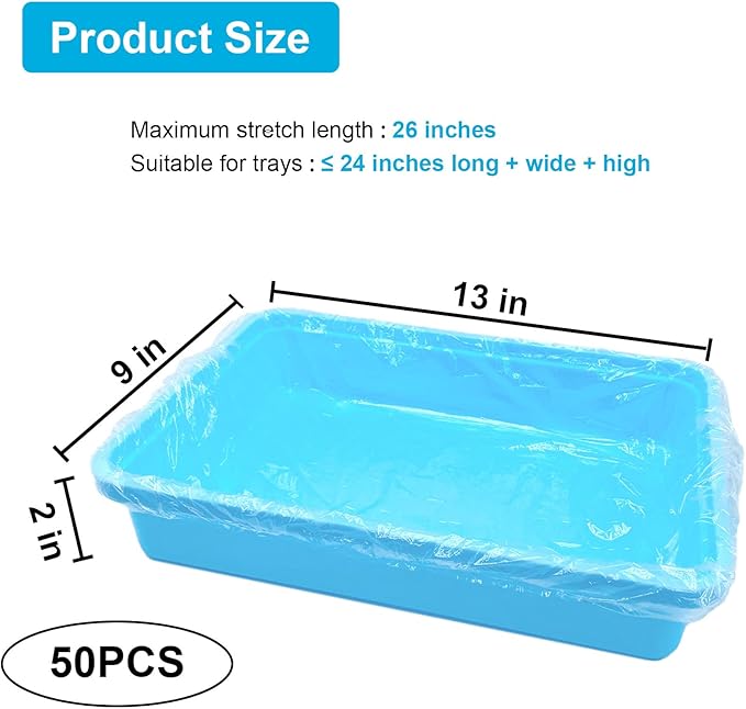 Disposable Small Animal Cage Liners, 50 PCS Rabbit litter box Liners Pet Tray Film Liner Small Animal Litter Pan Bags Pet Toilet film Cover for Bunny Bird Chinchilla Hedgehog Hamster Ferret (24 in)