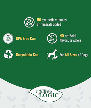 Nature's Logic Grain-Free Canned Dog Food - 95% Animal Proteins - 100% Natural Wet Dog Food Cans - No Common Allergens - All Life Stages - Ideal for Sensitive Dogs - Venison (13.2 oz, 12 pack)
