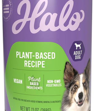 Halo Holistic Vegan Wet Dog Food, Plant-Based Recipe, Canned Dog Food, Complete Digestive Health, Adult Dogs, 13 Oz Can (Pack of 12)