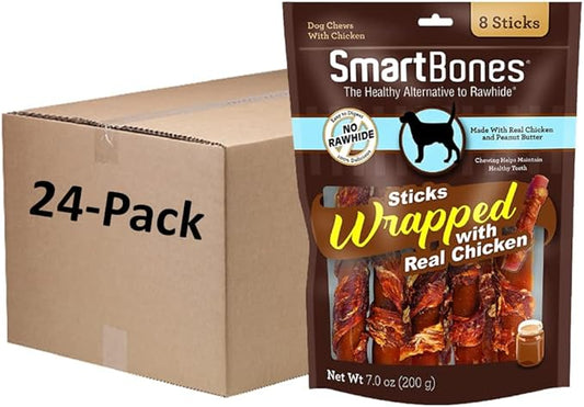 SmartBones Chicken-Wrapped Sticks, Treat Your Dog to a Rawhide-Free Chew Made with Real Chicken and Vegetables
