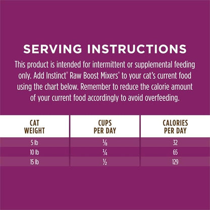 Instinct Raw Boost Mixers, Freeze Dried Cat Food Toppers with Functional Ingredients, Grain Free, Real Beef - Multivitamin for Adults, 5.5 oz Bag