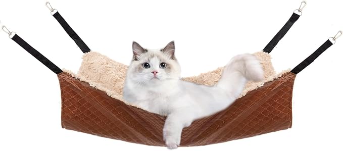 JOYELF Cat Hammock Bed, Medium Reversible Cage Hammock Hanging Soft Bed for Kitten, Ferret, Puppy or Small Pet