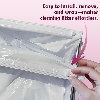 Upgrade Cat Litter Box Liners Design for PetSnowy SNOW+ Litter Box,60 Pcs Self-Sealing Waste Drawer Bags for Automatic Cat Litter Box (60 Pcs)