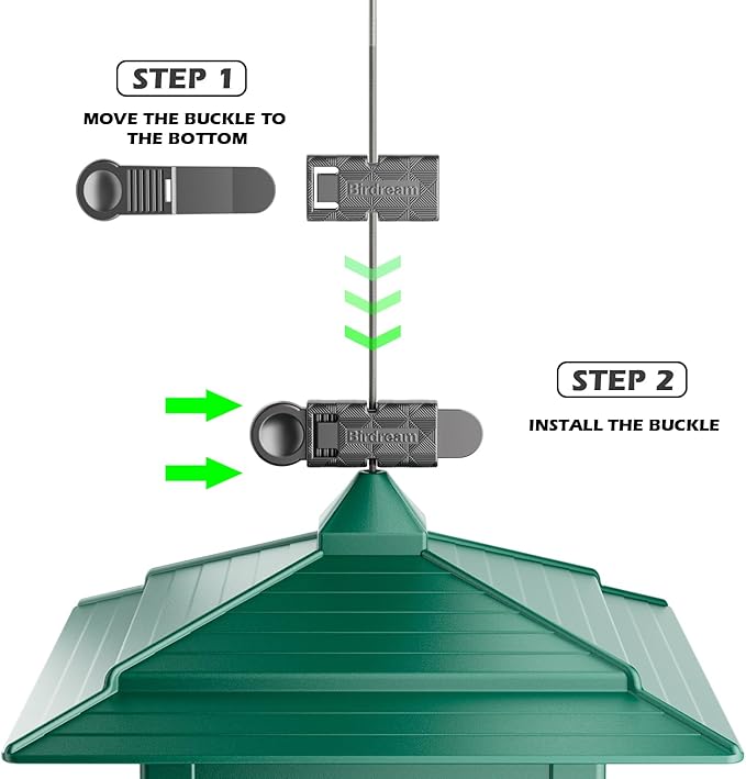 Birdream Bird Feeders for Outdoors Hanging, Classic Courtyard Design Fun Assembly 3.5LB Large Bird Feeder, Attracting Wild Birds Cardinals Goldfinches Sparrows - Green