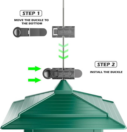 Birdream Bird Feeders for Outdoors Hanging, Classic Courtyard Design Fun Assembly 3.5LB Large Bird Feeder, Attracting Wild Birds Cardinals Goldfinches Sparrows - Green