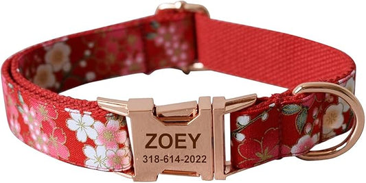 Custom Dog Collar with Names and Phone Number Engraved, Puppy Tags Personalized for Small Medium Large Pets